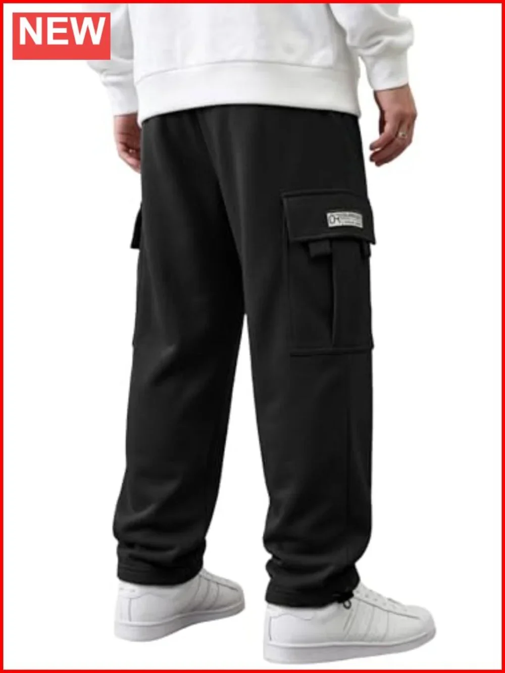 Cargo Sweatpants Drawstring Joggers Athletic Trousers Cotton Straight Pants
